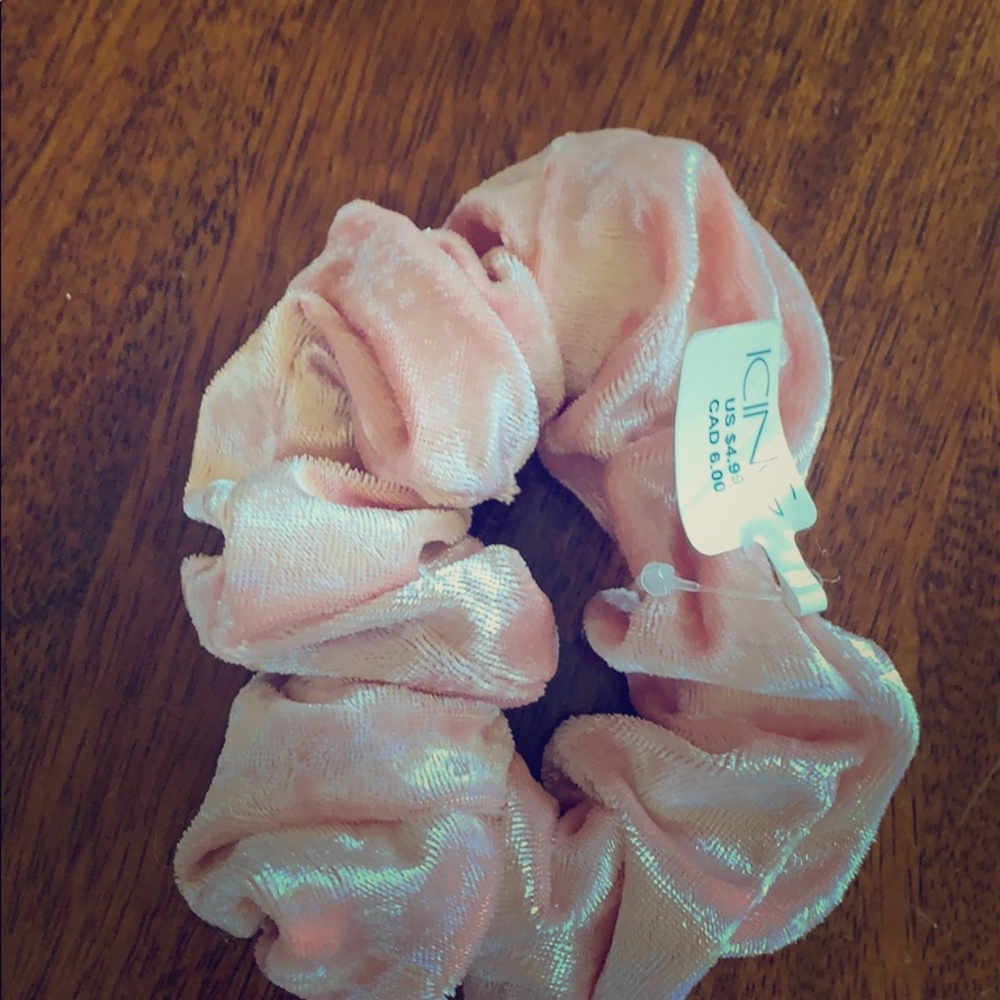 Velvet light pink scrunchie